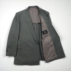 LANVIN 90s Double-Breasted Peak Lapel Suit and Blazer Set, Size L, Wide Fit with Metal Buttons