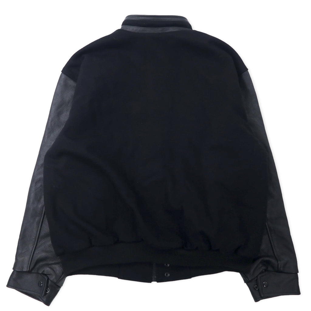 NORTH END Made in Canada 90's Sleeve Leather Stadium Jacket XL Black Wool NASA Embroidery