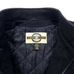 NORTH END Made in Canada 90's Sleeve Leather Stadium Jacket XL Black Wool NASA Embroidery