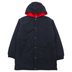 日本然リトテ-古着オンライン-POLO SPORT RALPH LAUREN 90年代 ナイロンジャケット フーディー XL ブラック フリースライナー バックロゴプリント ドローコード-POLO SPORT RALPH LAUREN 90's Windbreaker Hoodie XL Black Fleece Liner Back Logo Print Drawcord