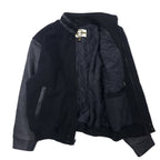 NORTH END Made in Canada 90's Sleeve Leather Stadium Jacket XL Black Wool NASA Embroidery