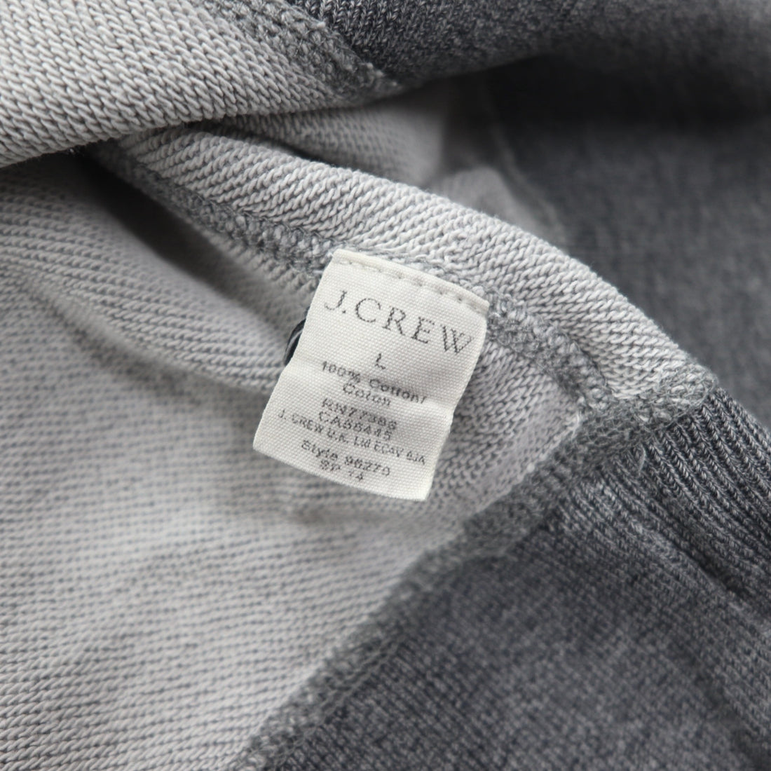 J.CREW 前V ヴィンテージ加工 ブランク スウェット トレーナー L グレー VINTAGE FLEECE クルーネック