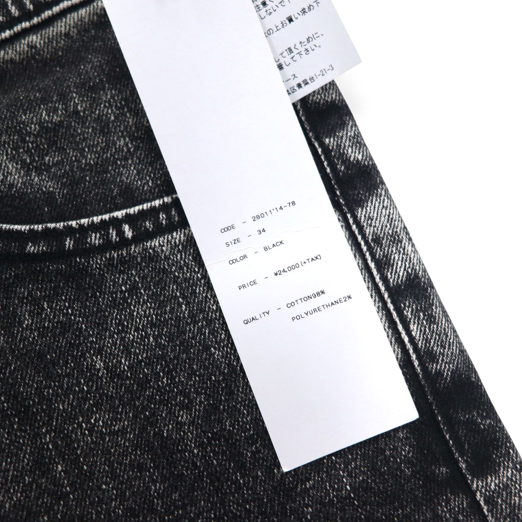 JOHN LAWRENCE SULLIVAN Chemical Wash Skinny Denim Pants L Black Grey 2B011 14-48 Made in Japan Unused