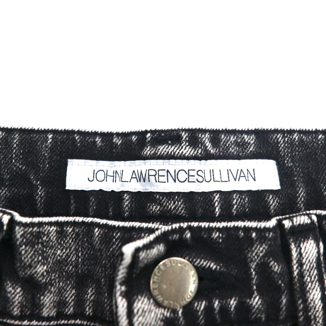 JOHN LAWRENCE SULLIVAN Chemical Wash Skinny Denim Pants L Black Grey 2B011 14-48 Made in Japan Unused