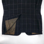 80s Japan Vintage Blazer Jacket KITAMURA 80s Made in Japan Tailored Jacket, Size M, Black Wool Tweed Windowpane Check