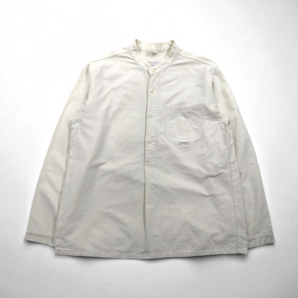 KEMPEL Made in Japan Stand Collar Pullover Shirt, Size L, Band Collar, Chest Pocket, 019-492-52