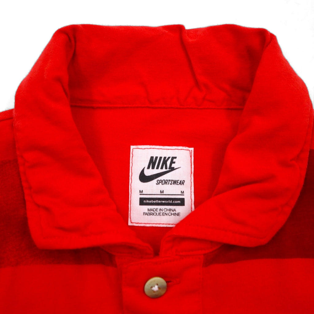 NIKE Striped Polo Shirt M Red Cotton Manchester United FC 543972-605 Unused