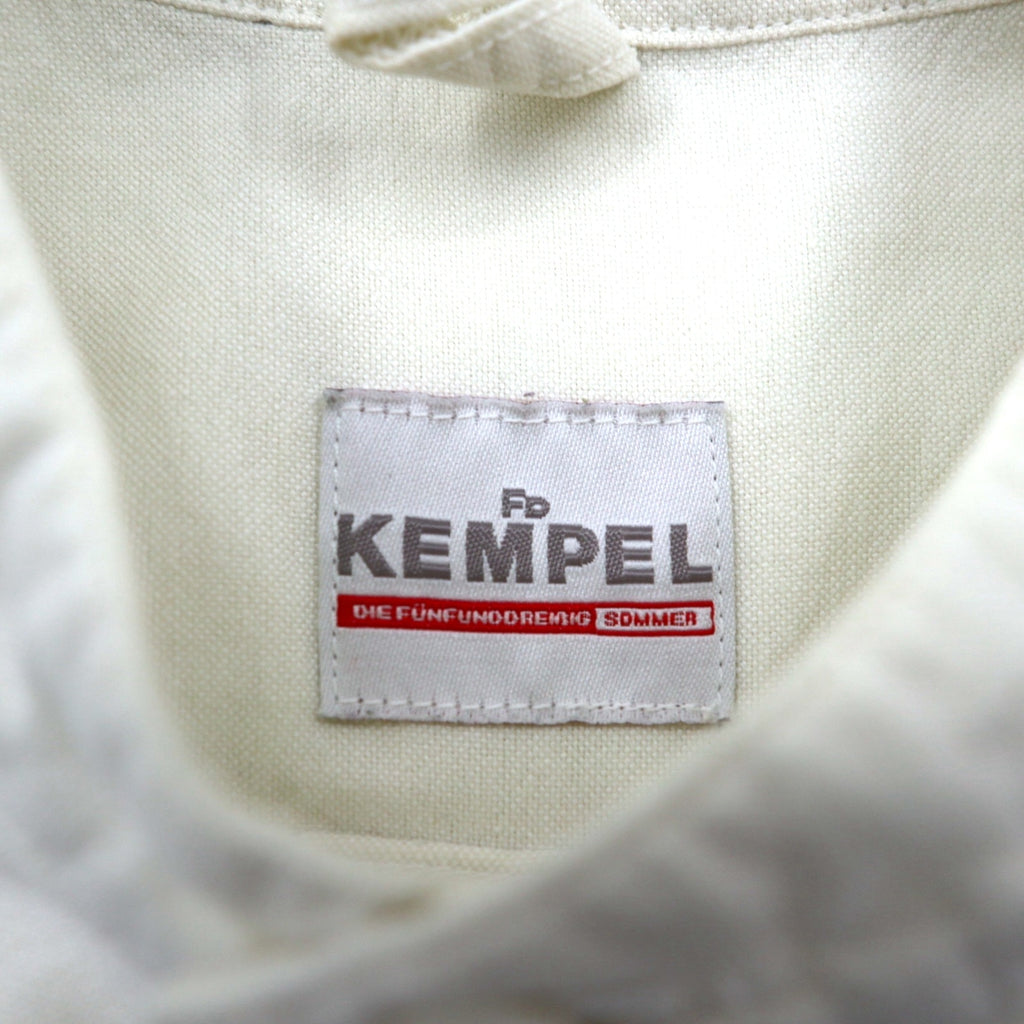 KEMPEL Made in Japan Stand Collar Pullover Shirt, Size L, Band Collar, Chest Pocket, 019-492-52