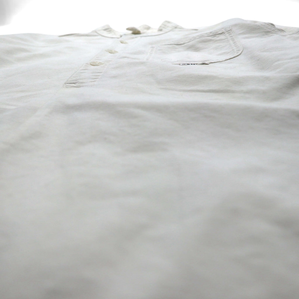 KEMPEL Made in Japan Stand Collar Pullover Shirt, Size L, Band Collar, Chest Pocket, 019-492-52