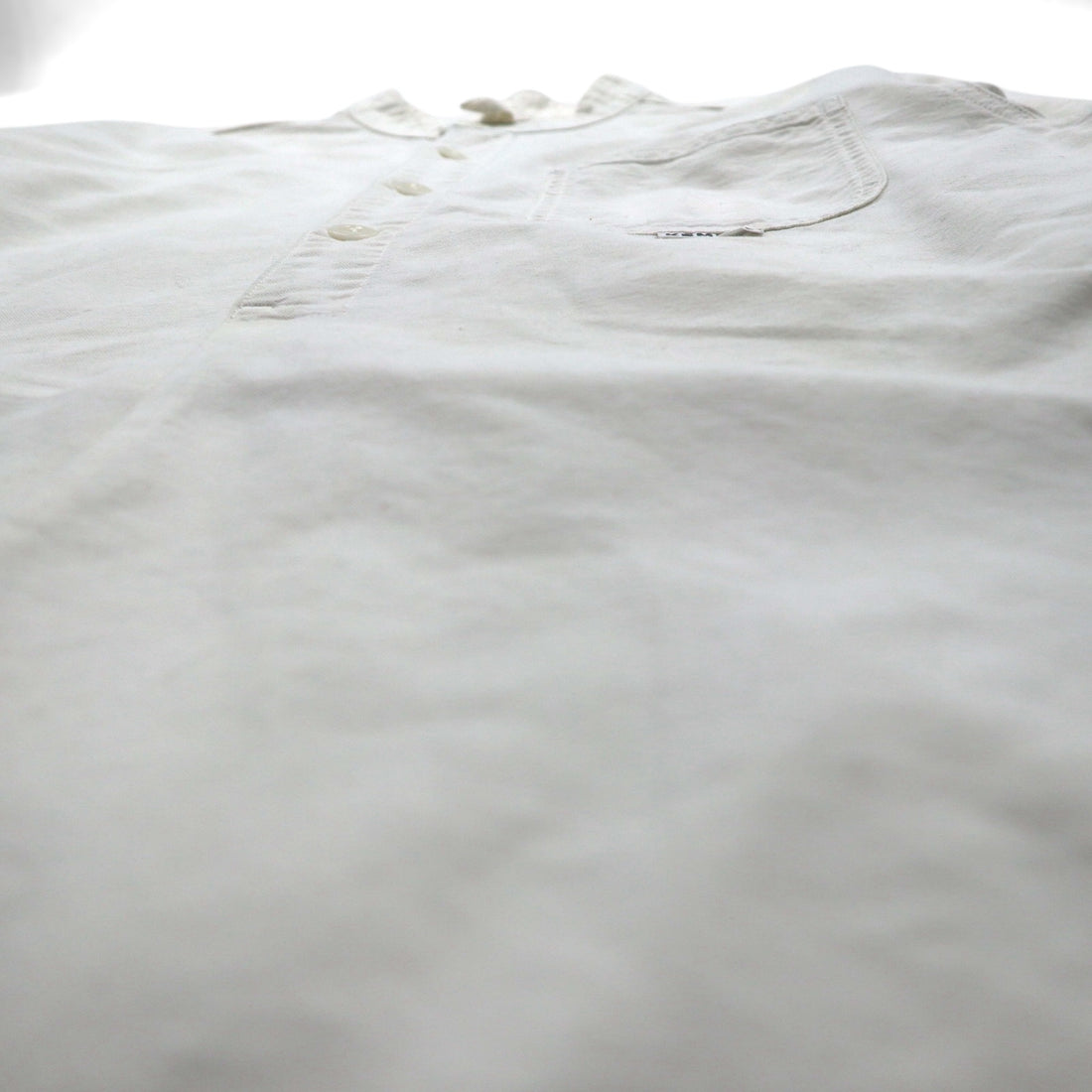 KEMPEL Made in Japan Stand Collar Pullover Shirt, Size L, Band Collar, Chest Pocket, 019-492-52