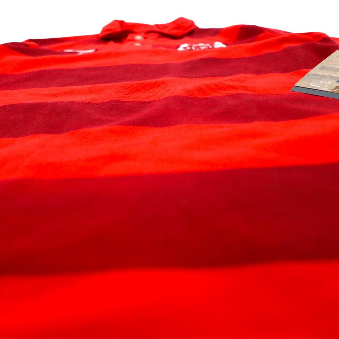 NIKE Striped Polo Shirt M Red Cotton Manchester United FC 543972-605 Unused