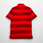 NIKE Striped Polo Shirt M Red Cotton Manchester United FC 543972-605 Unused