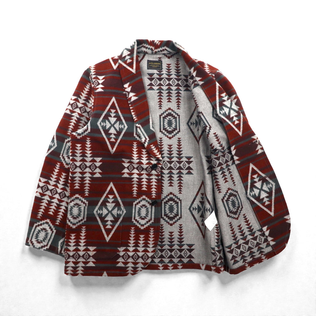 GLAD HAND 日本製 FONTIER JACKET ジャガード テーラードジャケット ブレザー S ネイティブ柄 BYGH-16-AW-10