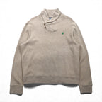 Polo Ralph Lauren 90年代 ショールカラー スウェット トレーナー XL ベージュ スモールポニー刺繡