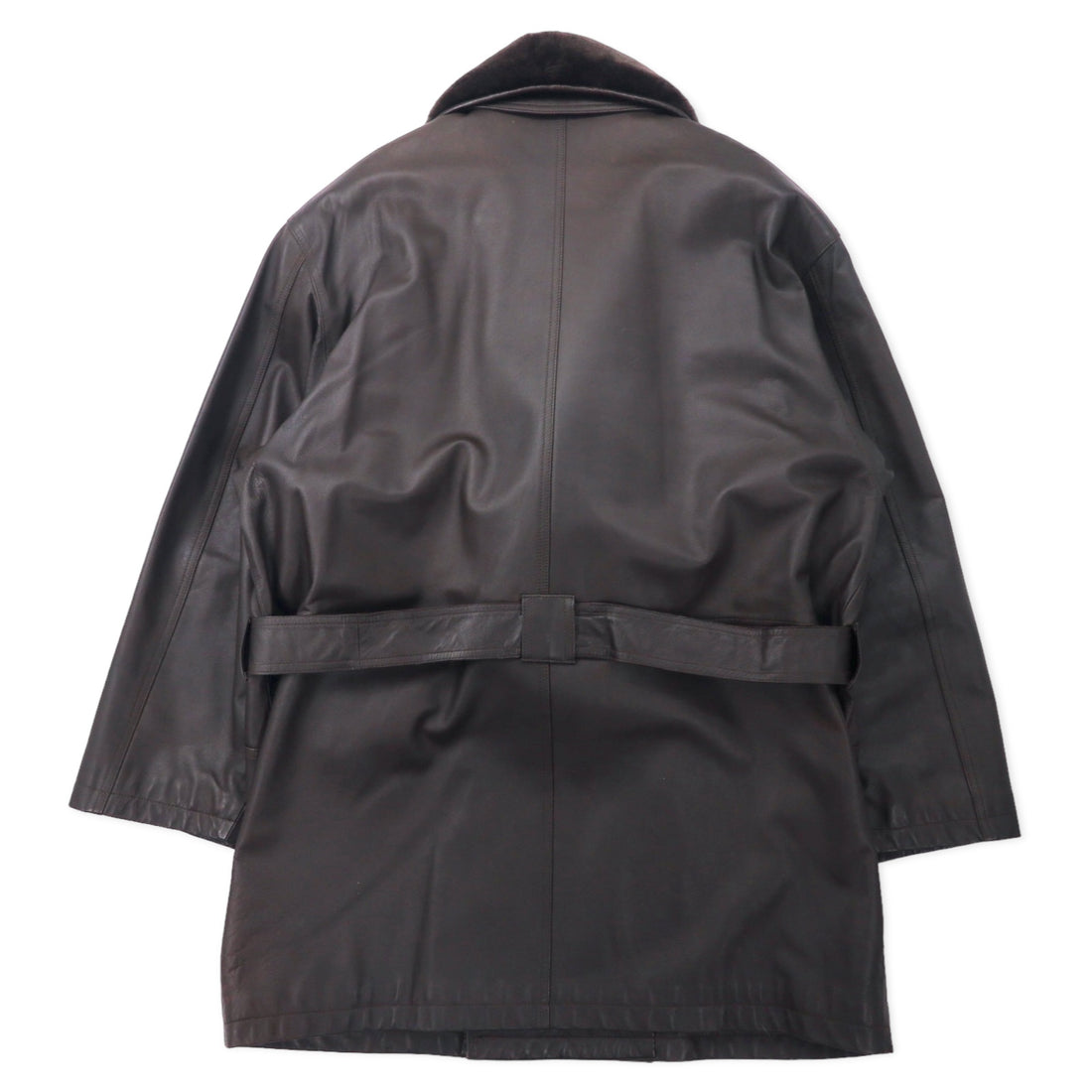 ART GLENHILL FOR MEN ショールカラー ラムレザーコート M ブラウン 羊革 ファー着脱式 日本製