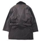 ART GLENHILL FOR MEN ショールカラー ラムレザーコート M ブラウン 羊革 ファー着脱式 日本製