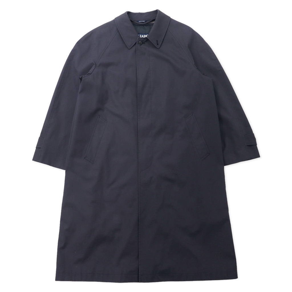 日本然リトテ-古着オンライン-CHAPS RALPH LAUREN 90年代 ステンカラーコート LL ブラック コットン 比翼 ライナー着脱式-CHAPS RALPH LAUREN 90s COAT LL Black Cotton Hiki Liner Detachable