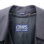 CHAPS RALPH LAUREN 90's Stainless Steel Collar Coat LL Black Cotton Hiyoku Removable Liner