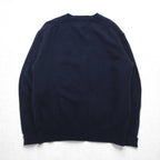 Polo Ralph Lauren 90年代 ラムウール ニット Vネック カーディガン M ネイビー 羊毛 スモールポニー刺繡