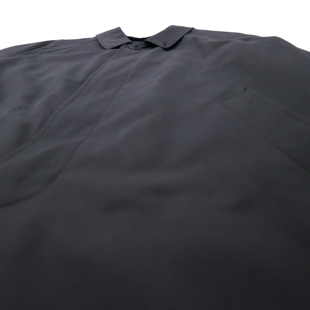 CHAPS RALPH LAUREN 90's Stainless Steel Collar Coat LL Black Cotton Hiyoku Removable Liner