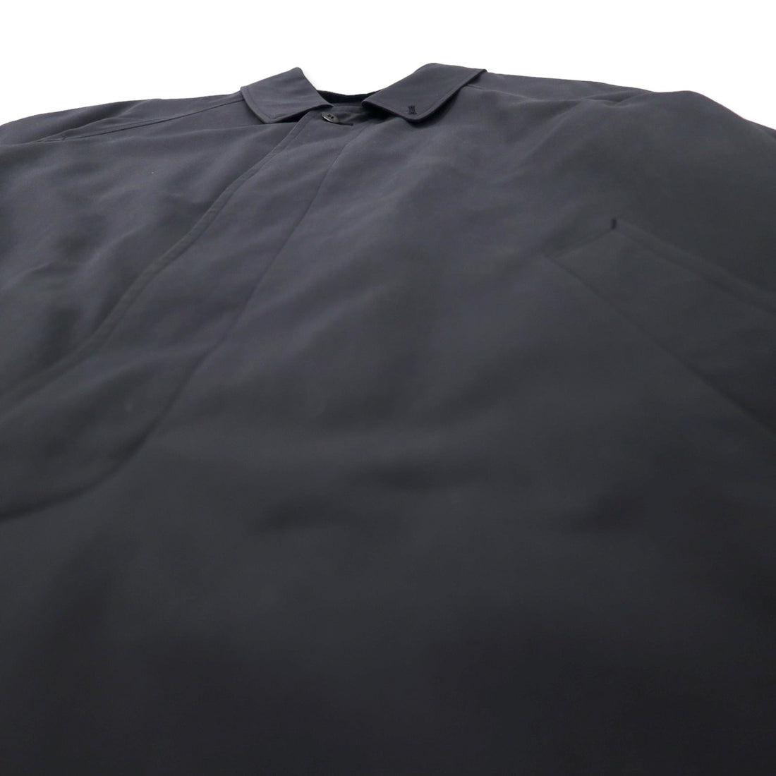 CHAPS RALPH LAUREN 90's Stainless Steel Collar Coat LL Black Cotton Hiyoku Removable Liner