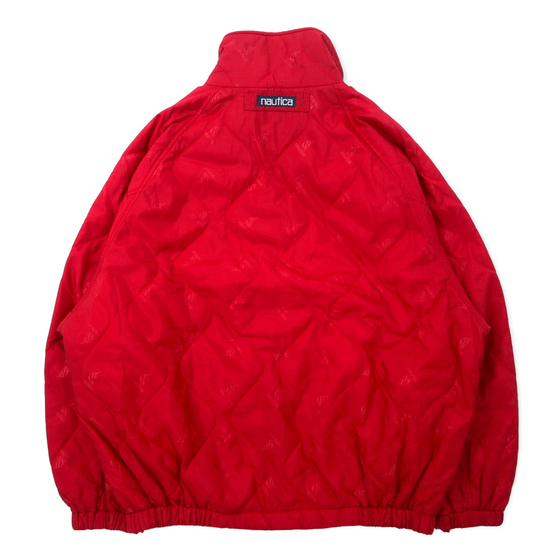nautica 90年代 インサレーション ジャケット M レッド ナイロン 中綿 ロゴ総柄