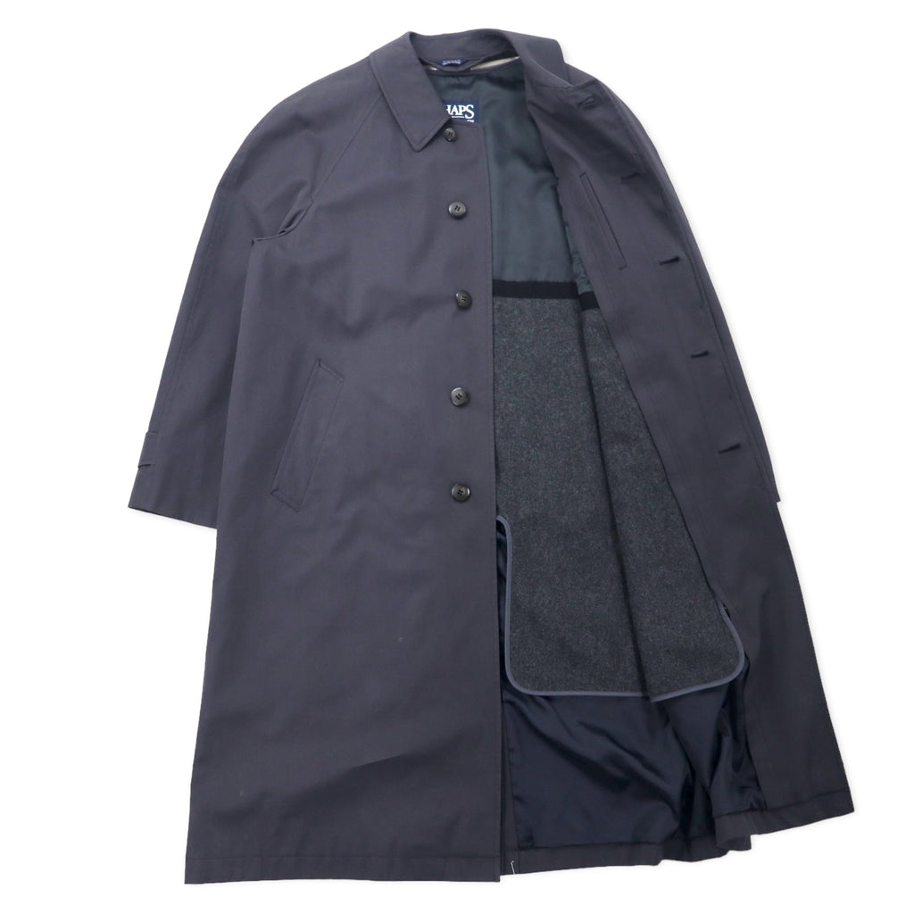 CHAPS RALPH LAUREN 90's Stainless Steel Collar Coat LL Black Cotton Hiyoku Removable Liner