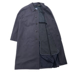 CHAPS RALPH LAUREN 90's Stainless Steel Collar Coat LL Black Cotton Hiyoku Removable Liner