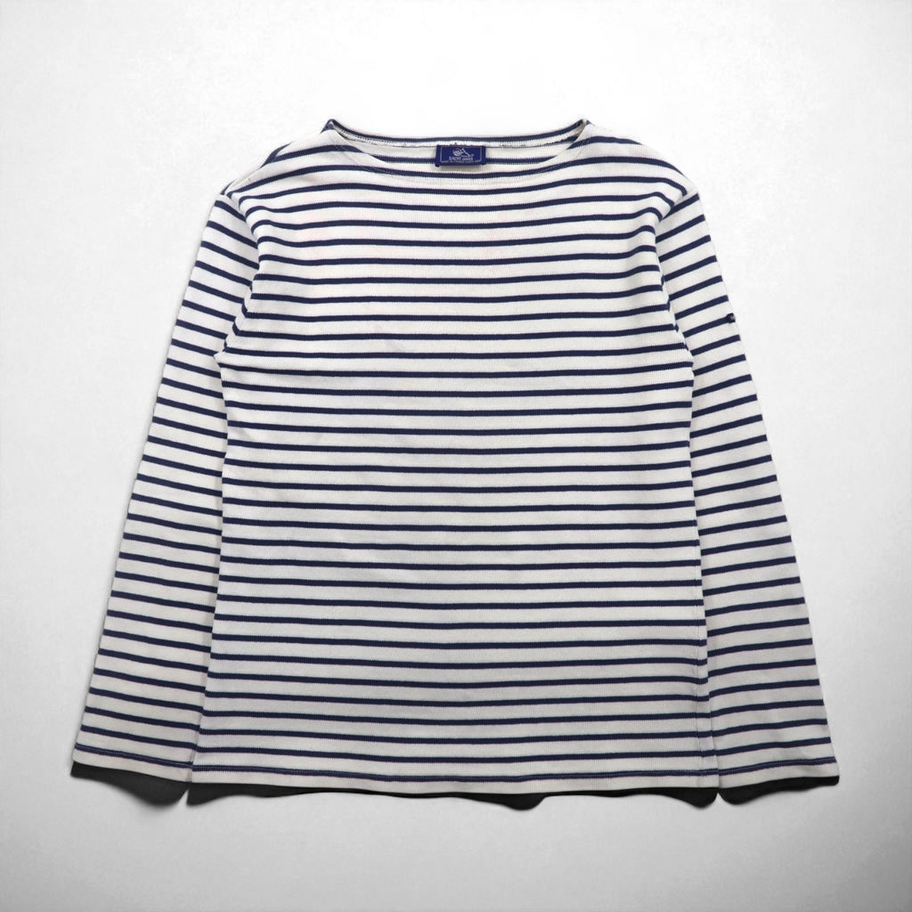 SAINT JAMES フランス製 バスクシャツ ボートネック ロンT L ホワイト コットン ボーダー