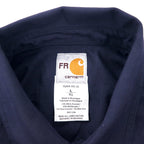 carhartt FR ボタンダウンシャツ ワークシャツ L ネイビー アラミド 難燃素材 ビッグサイズ 395-20