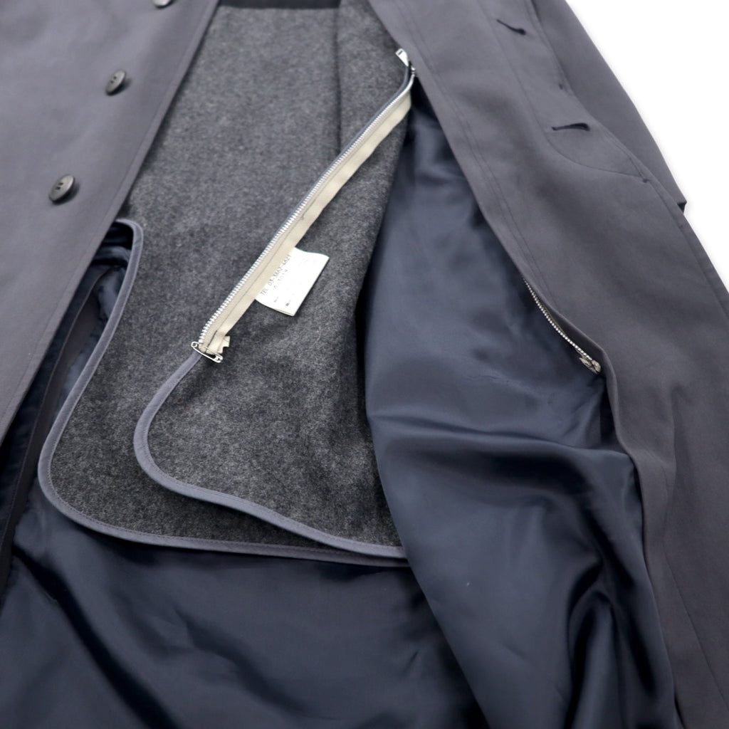 CHAPS RALPH LAUREN 90's Stainless Steel Collar Coat LL Black Cotton Hiyoku Removable Liner