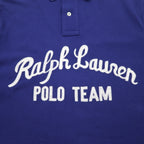 POLO RALPH LAUREN Chain Stitch Embroidered Polo Shirt L Blue Pique POLO TEAM