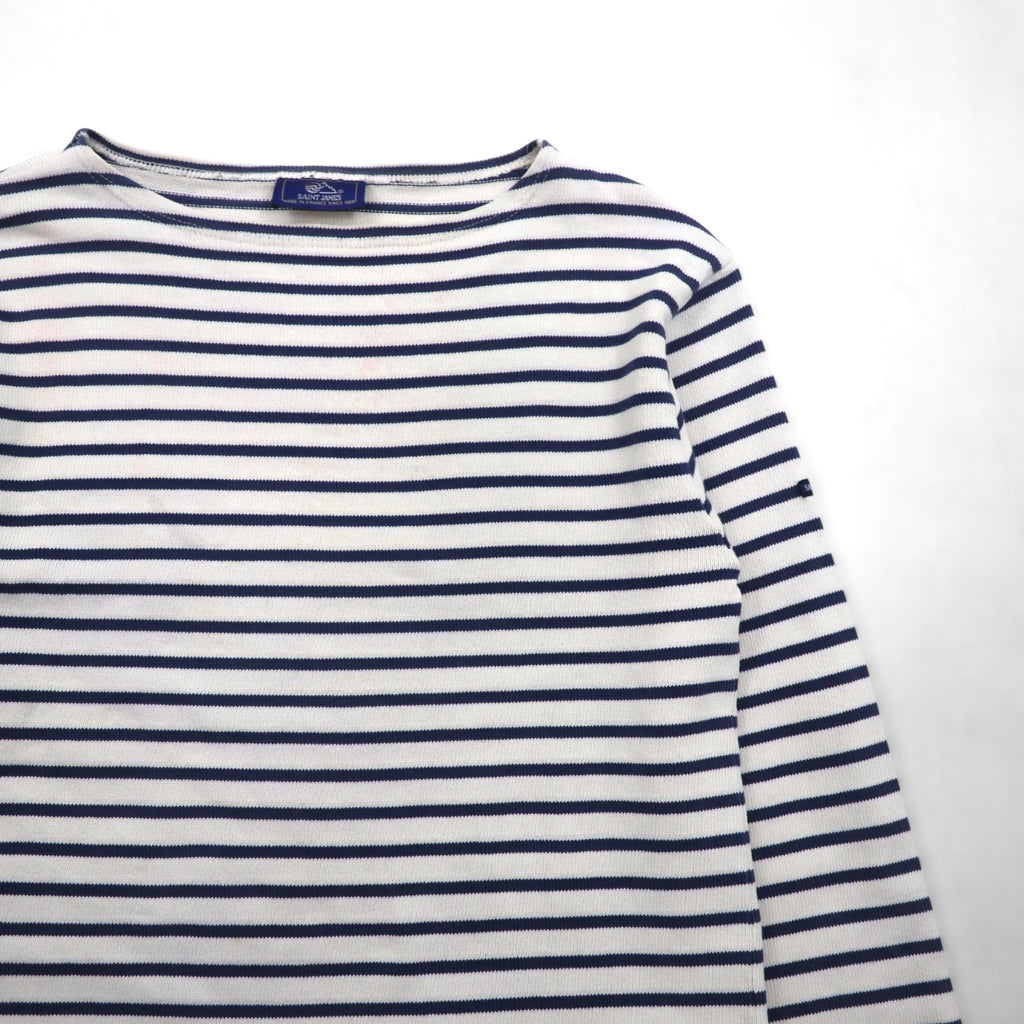 SAINT JAMES フランス製 バスクシャツ ボートネック ロンT L ホワイト コットン ボーダー