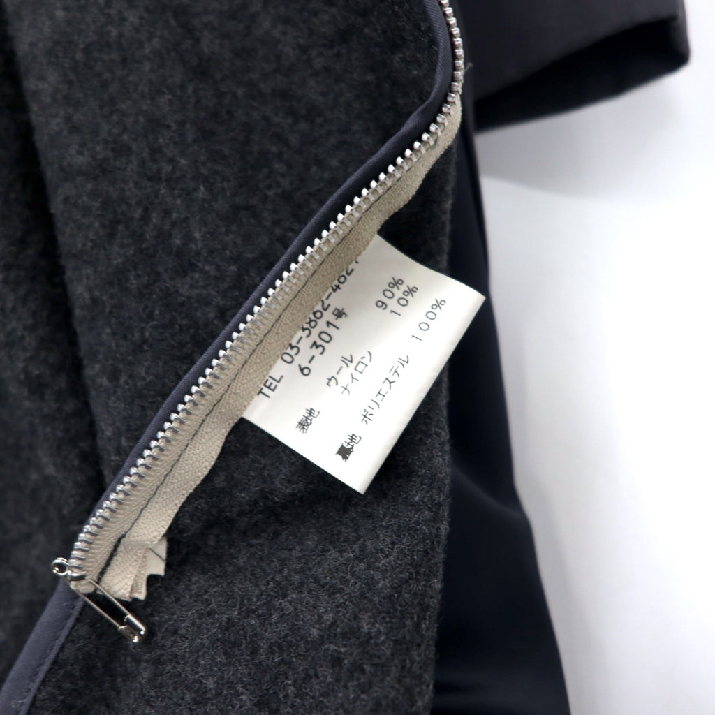 CHAPS RALPH LAUREN 90's Stainless Steel Collar Coat LL Black Cotton Hiyoku Removable Liner