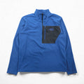THE NORTH FACE ハーフジップ フリースジャケット M ブルー 胸ポケット プルオーバー US規格