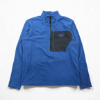 THE NORTH FACE ハーフジップ フリースジャケット M ブルー 胸ポケット プルオーバー US規格