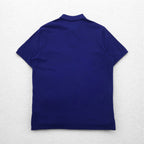 POLO RALPH LAUREN Chain Stitch Embroidered Polo Shirt L Blue Pique POLO TEAM