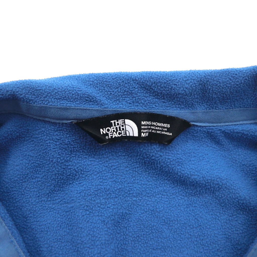 THE NORTH FACE ハーフジップ フリースジャケット M ブルー 胸ポケット プルオーバー US規格