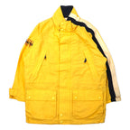 日本然リトテ-古着オンライン-nautica 90年代 セーリングジャケット M イエロー コットン ナイロン フード収納式 ドローコード-nautica 90's Sailing Jacket M Yellow Cotton Nylon Hoodie Retractable Drawcord