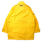 nautica 90s sailing jacket, medium, yellow, cotton, nylon, stowable hood, drawcord