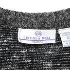 CICOLA MODA 80s Jacquard Knit Button Vest, XL, Gray Acrylic Allover Pattern