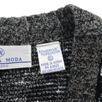 CICOLA MODA 80s Jacquard Knit Button Vest, XL, Gray Acrylic Allover Pattern