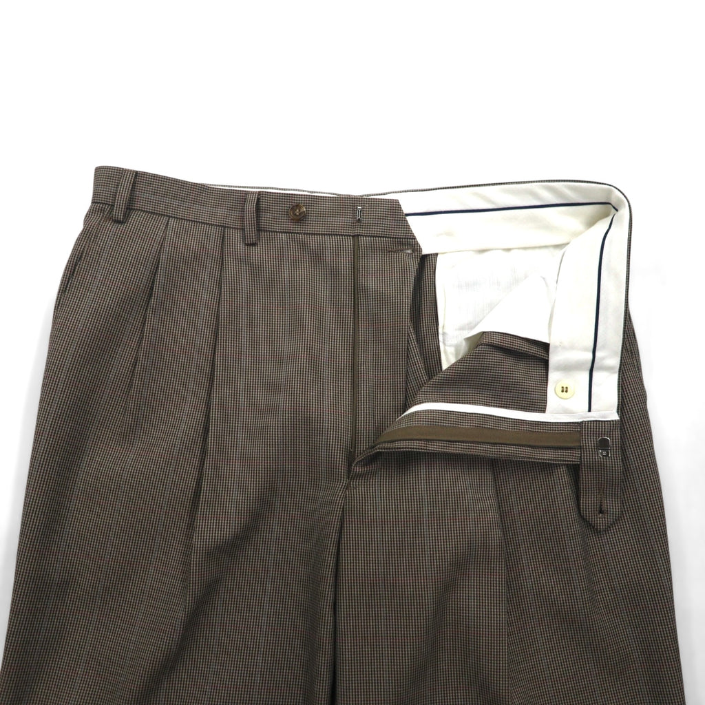 Ralph Lauren 90年代 2タック ワイド スラックスパンツ L チェック プリーツ