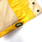 nautica 90s sailing jacket, medium, yellow, cotton, nylon, stowable hood, drawcord