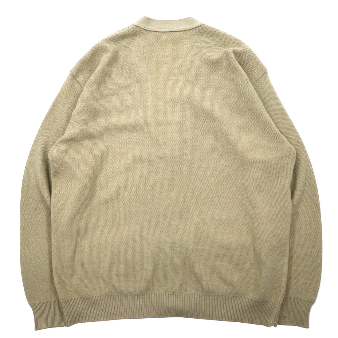 LACOSTE knitted cardigan, XL, beige, wool, logo embroidery