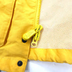 nautica 90s sailing jacket, medium, yellow, cotton, nylon, stowable hood, drawcord