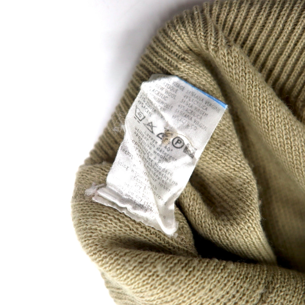 LACOSTE knitted cardigan, XL, beige, wool, logo embroidery