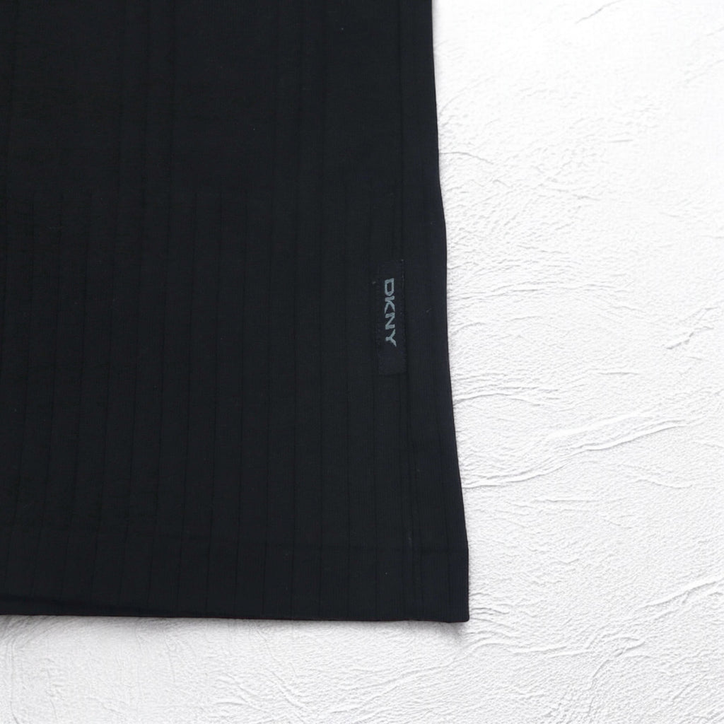 DKNY ボトルネック ロングスリーブTシャツ ロンT L ブラック コットン