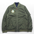 POLO RALPH LAUREN Reversible MA-1 Flight Jacket L Khaki Navy Polyester Patch Small Pony Embroidery TALON Zip