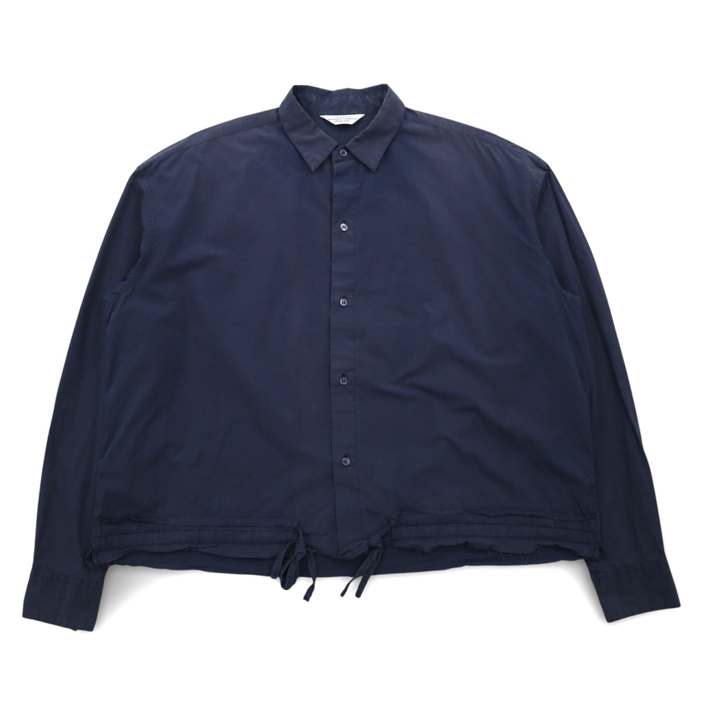 UNUSED Drawcord Shirt XL Navy Cotton Made in Japan